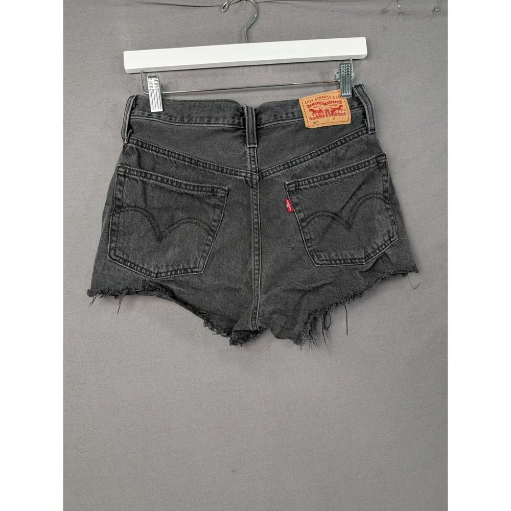Levi 501 Original Cutoff Denim Shorts Black Gray W26 56327-0112